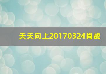 天天向上20170324肖战