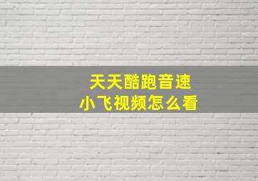 天天酷跑音速小飞视频怎么看