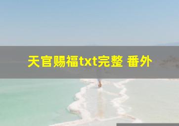 天官赐福txt完整+番外