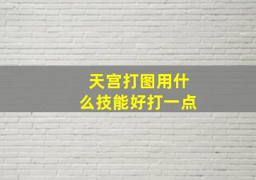 天宫打图用什么技能好打一点