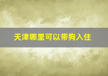 天津哪里可以带狗入住