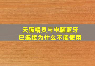 天猫精灵与电脑蓝牙已连接为什么不能使用