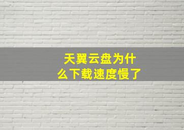 天翼云盘为什么下载速度慢了