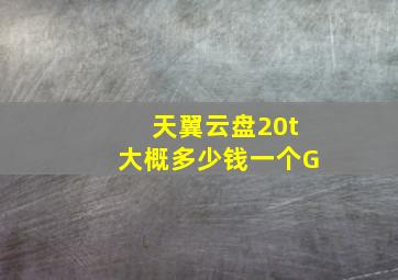 天翼云盘20t大概多少钱一个G