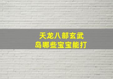 天龙八部玄武岛哪些宝宝能打