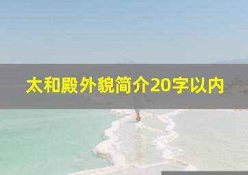 太和殿外貌简介20字以内