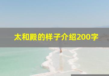 太和殿的样子介绍200字