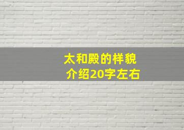 太和殿的样貌介绍20字左右