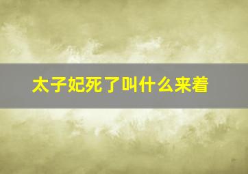 太子妃死了叫什么来着