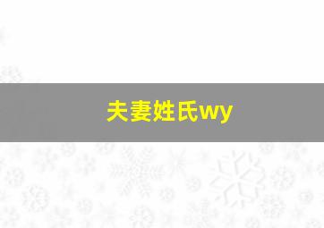 夫妻姓氏wy