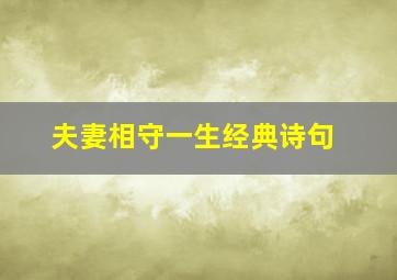 夫妻相守一生经典诗句