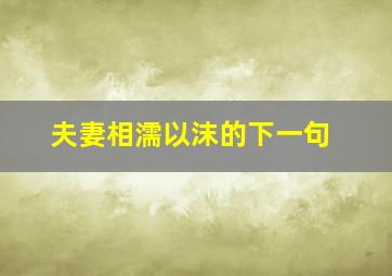 夫妻相濡以沫的下一句