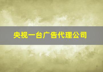 央视一台广告代理公司