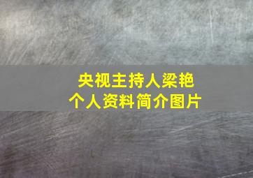 央视主持人梁艳个人资料简介图片