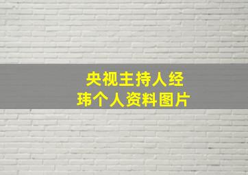 央视主持人经玮个人资料图片