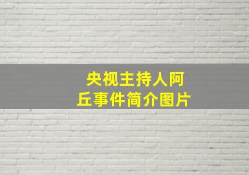 央视主持人阿丘事件简介图片