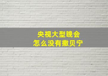 央视大型晚会怎么没有撒贝宁