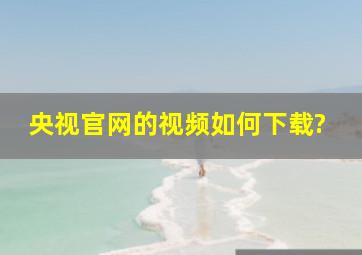 央视官网的视频如何下载?