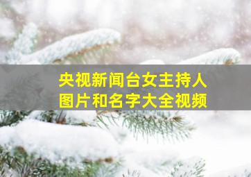 央视新闻台女主持人图片和名字大全视频