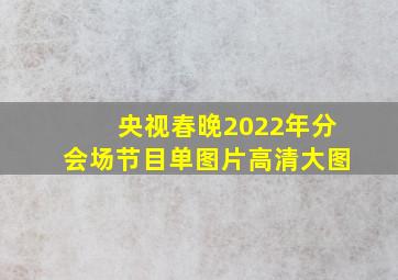 央视春晚2022年分会场节目单图片高清大图