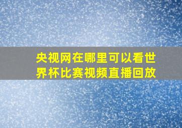 央视网在哪里可以看世界杯比赛视频直播回放