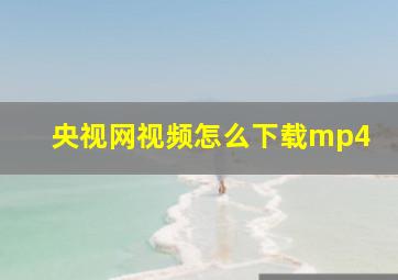 央视网视频怎么下载mp4