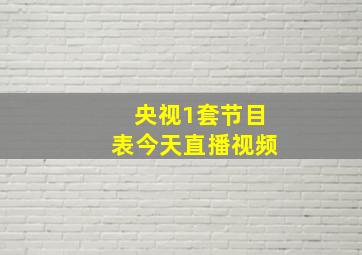 央视1套节目表今天直播视频