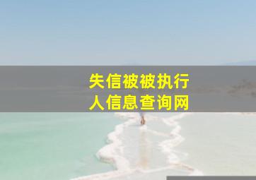 失信被被执行人信息查询网