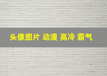 头像图片 动漫 高冷 霸气