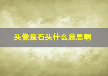 头像是石头什么意思啊