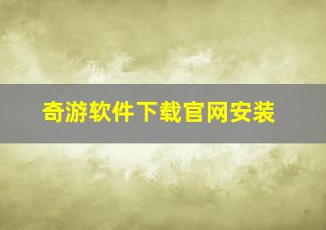 奇游软件下载官网安装