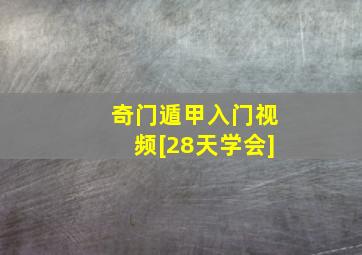 奇门遁甲入门视频[28天学会]