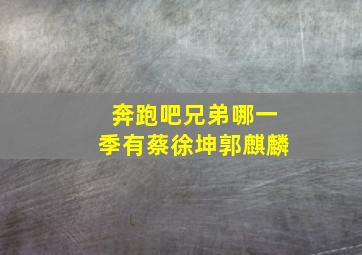 奔跑吧兄弟哪一季有蔡徐坤郭麒麟