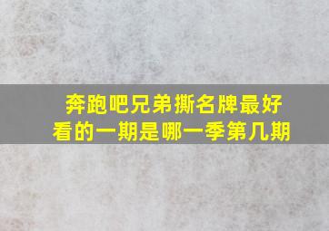 奔跑吧兄弟撕名牌最好看的一期是哪一季第几期