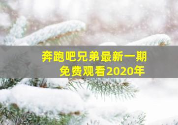 奔跑吧兄弟最新一期免费观看2020年