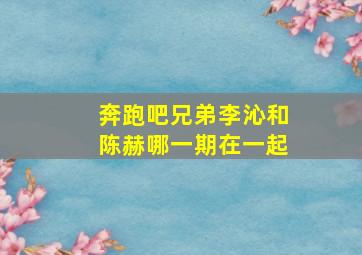 奔跑吧兄弟李沁和陈赫哪一期在一起