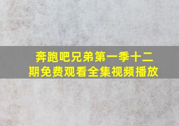 奔跑吧兄弟第一季十二期免费观看全集视频播放