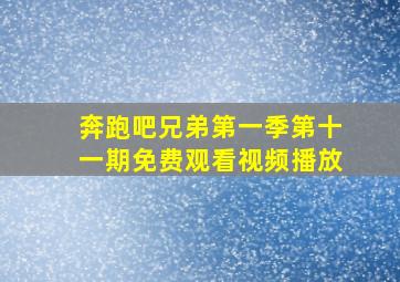 奔跑吧兄弟第一季第十一期免费观看视频播放