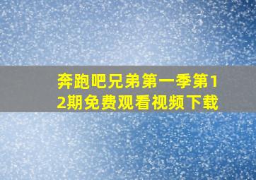 奔跑吧兄弟第一季第12期免费观看视频下载