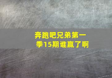 奔跑吧兄弟第一季15期谁赢了啊