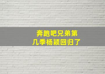 奔跑吧兄弟第几季杨颖回归了