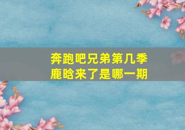 奔跑吧兄弟第几季鹿晗来了是哪一期