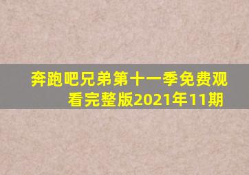 奔跑吧兄弟第十一季免费观看完整版2021年11期