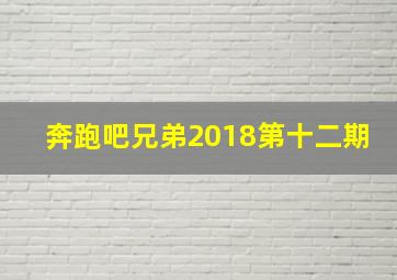 奔跑吧兄弟2018第十二期