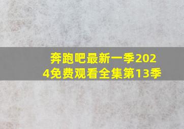 奔跑吧最新一季2024免费观看全集第13季