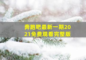 奔跑吧最新一期2021免费观看完整版