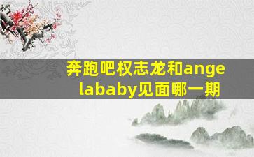 奔跑吧权志龙和angelababy见面哪一期