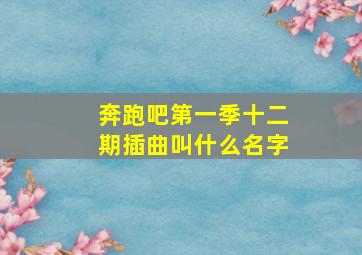 奔跑吧第一季十二期插曲叫什么名字