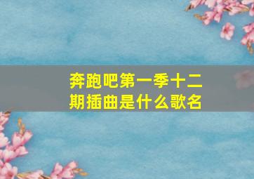 奔跑吧第一季十二期插曲是什么歌名