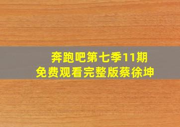 奔跑吧第七季11期免费观看完整版蔡徐坤